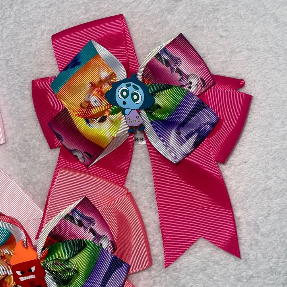 Colorful Inside Out Character Hair Bows set of 3 new